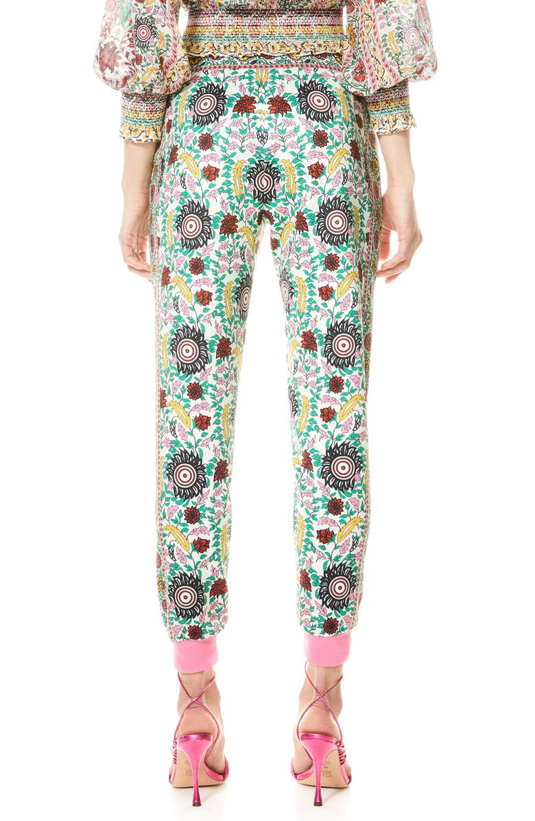 Alice + Olivia NYC Floral Slim Joggers, Alternate, color, 
