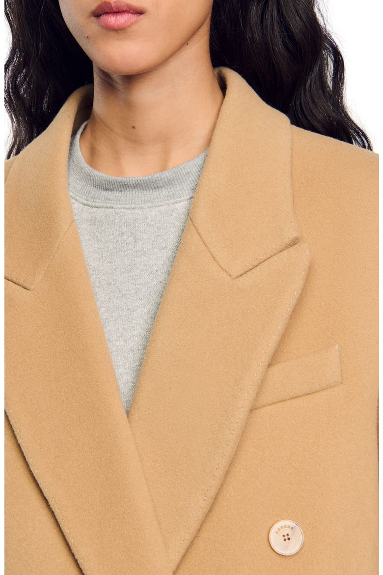 Long wool-blend coat, Alternate, color, Camel