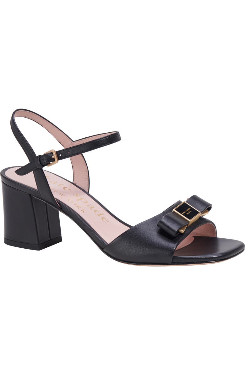 Kate Spade New York bowdie quarter strap sandal, Main, color, Black