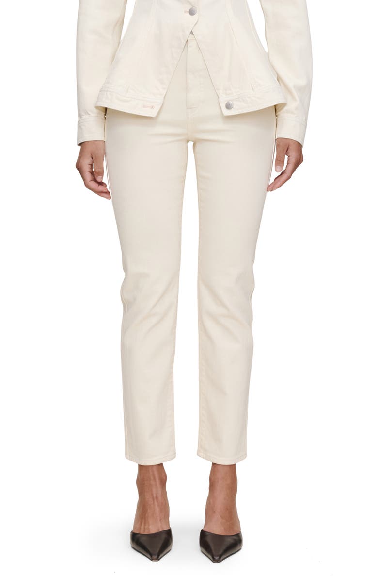 DL1961 Kristy High Waist Cigarette Jeans, Main, color, Ecru