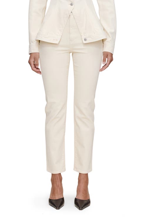 Kristy High Waist Cigarette Jeans (Ecru)