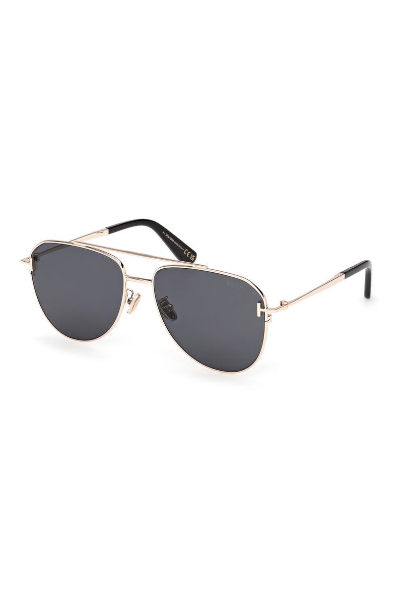 59mm Aviator Sunglasses, Alternate, color, SHINY ROSE GOLD
