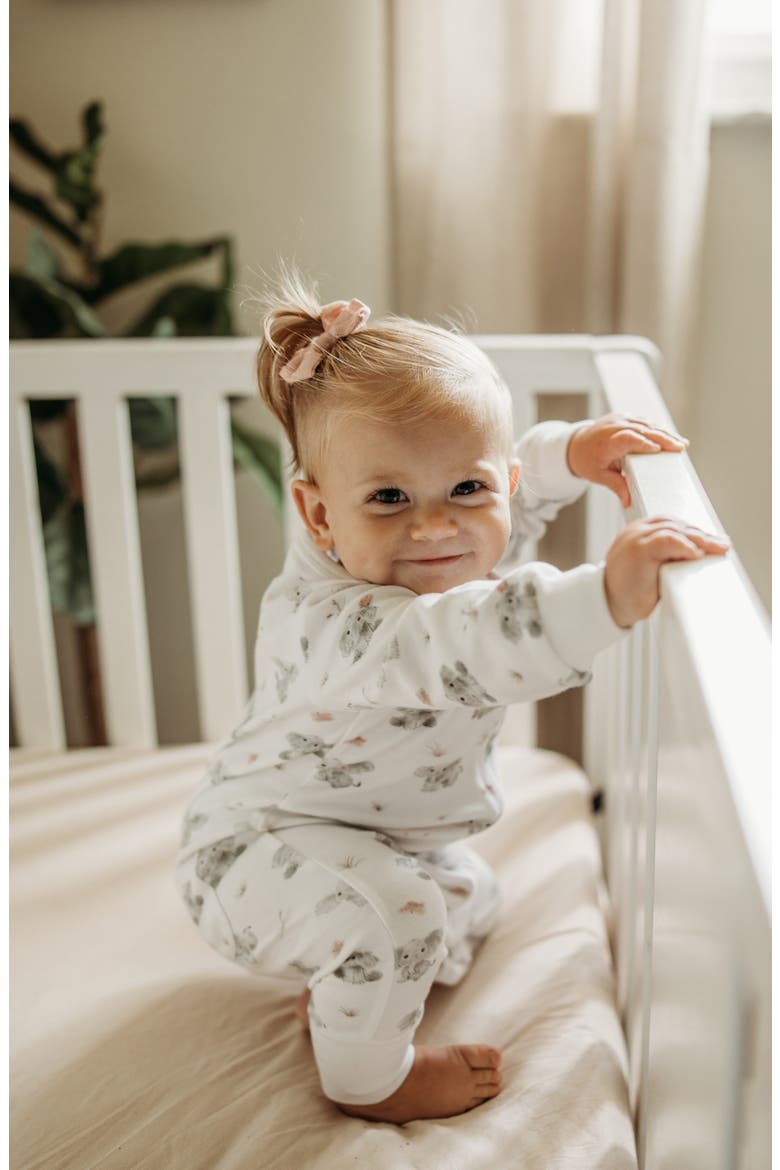 Baby Elephant Organic Cotton Zip Romper, Alternate, color, BABY ELEPHANT