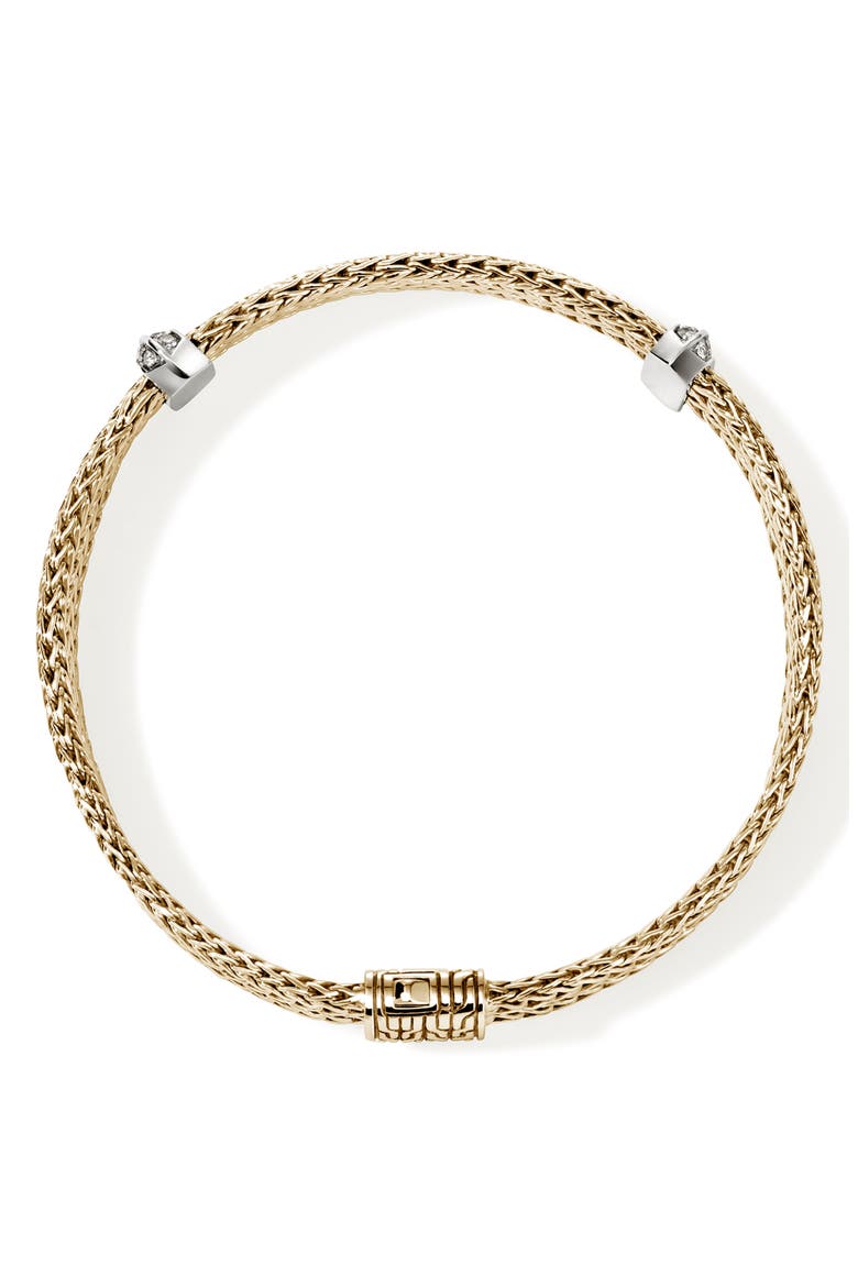Icon Link Diamond Station Bracelet, Alternate, color, GOLD