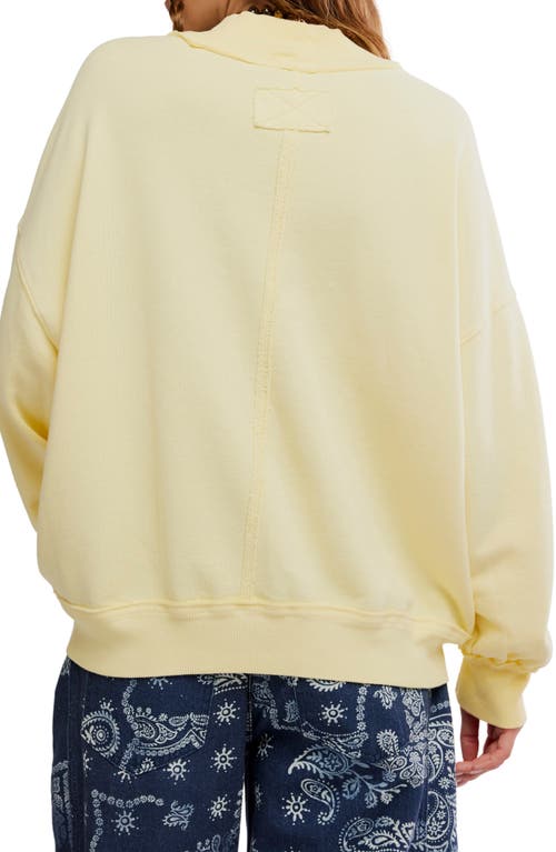 Free People Palm Springs Mock Neck Cotton Fleece Sweatshirt In Yellow