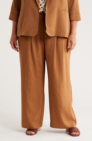 T Tahari Pleated Front Wide Leg Pants