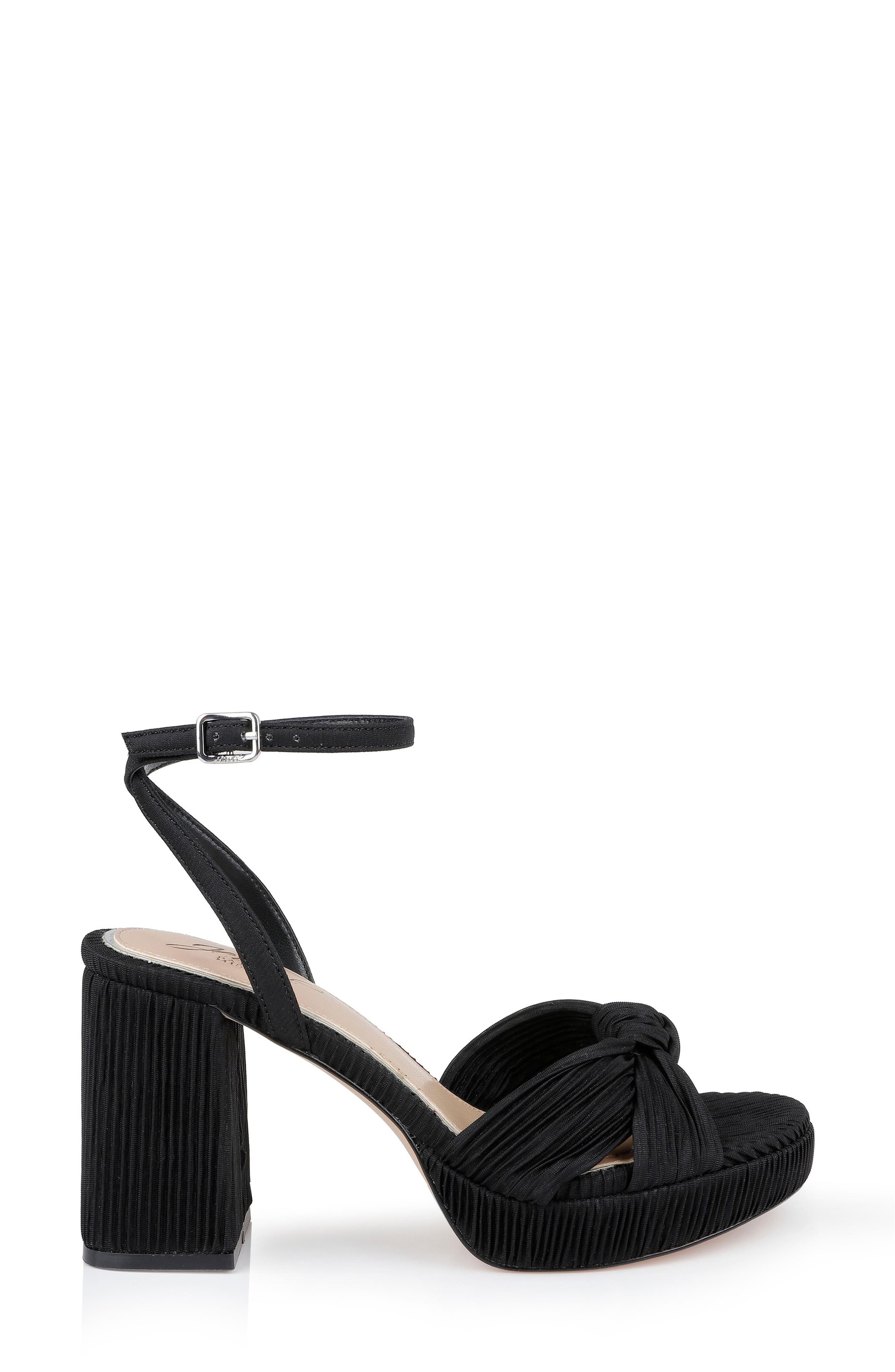 Jewel Badgley Mischka Tyler Ankle Strap Platform Sandal, Alternate, color, Black Fabric