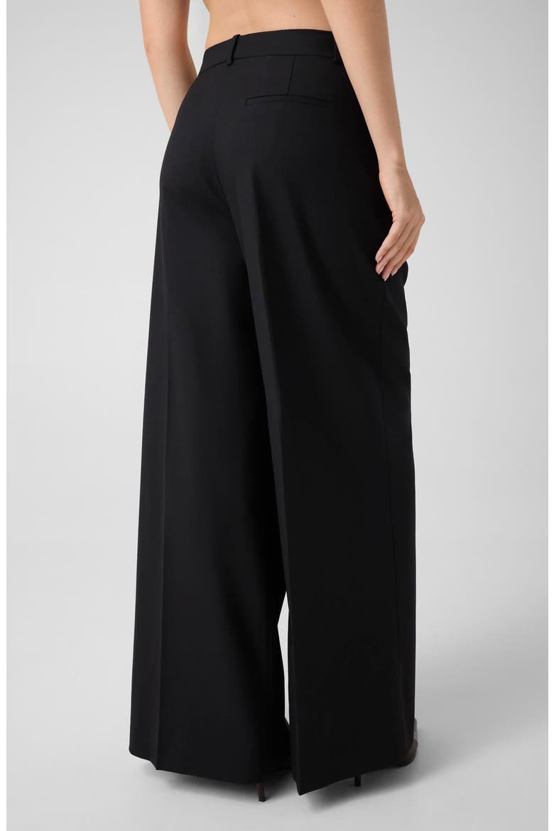 High Waist Pleated Straight Leg Pants, Alternate, color, JBLACK-BLACK