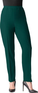 Roaman's Plus Size Classic Bend Over® Structured Straight Leg Pull On Pant