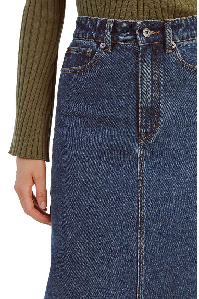 Evianna Denim Maxi Skirt, Alternate, color, WASHED INDIGO