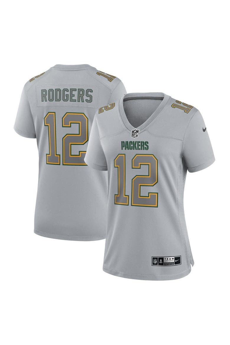 Women's Nike Aaron Rodgers Gray Green Bay Packers Atmosphere Fashion Game Jersey, Alternate, color, Gray