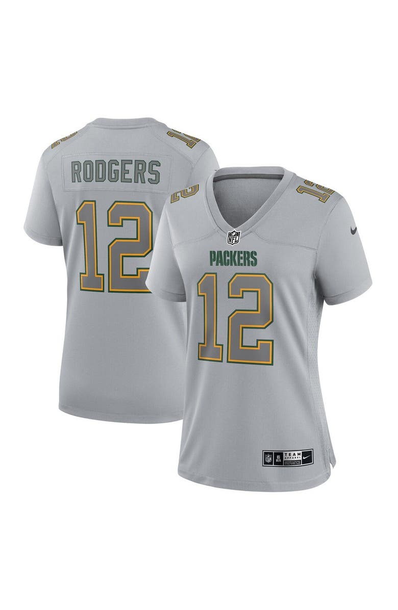 Nike Women's Nike Aaron Rodgers Gray Green Bay Packers Atmosphere Fashion Game Jersey, Alternate, color, 