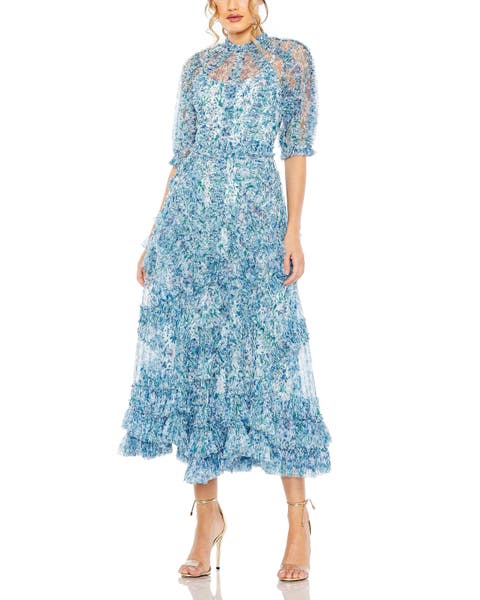 ★Mac Duggal★ Blue ジャージープランジネック マキシドレス Shop Blue Mac Duggal Online | Nordstrom
