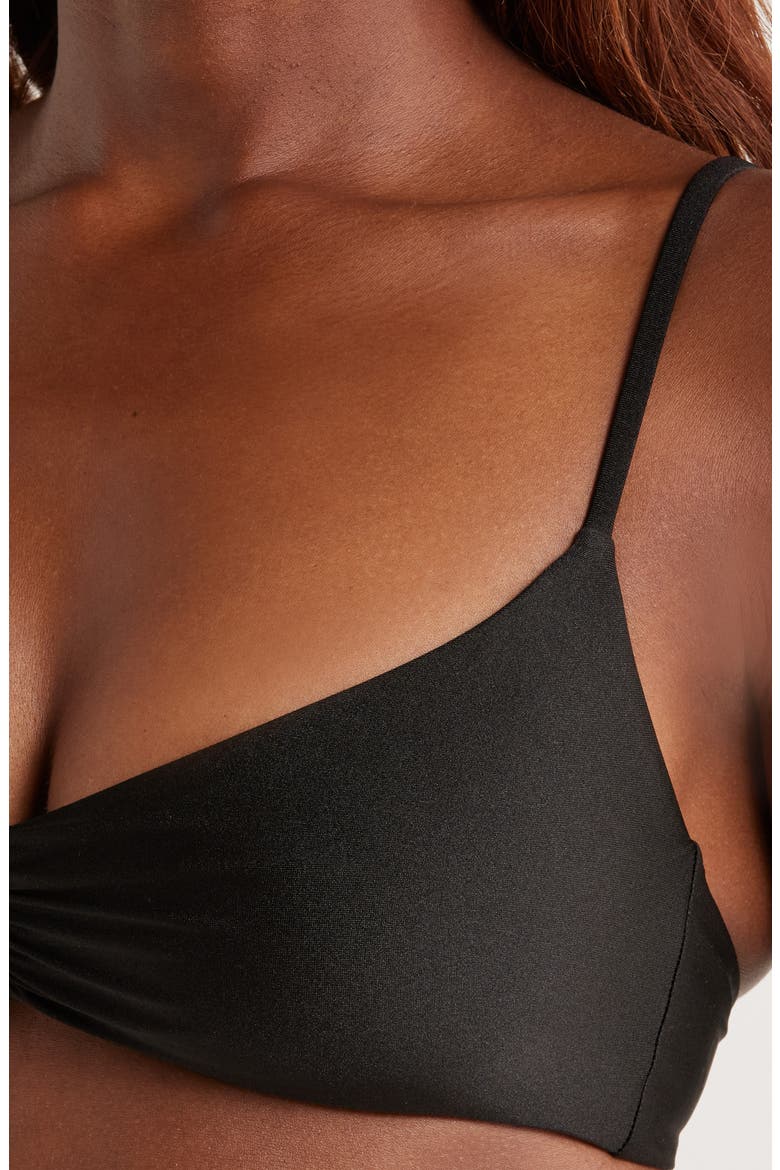 Gathered Crop Bikini Top, Alternate, color, TWILIGHT BLACK