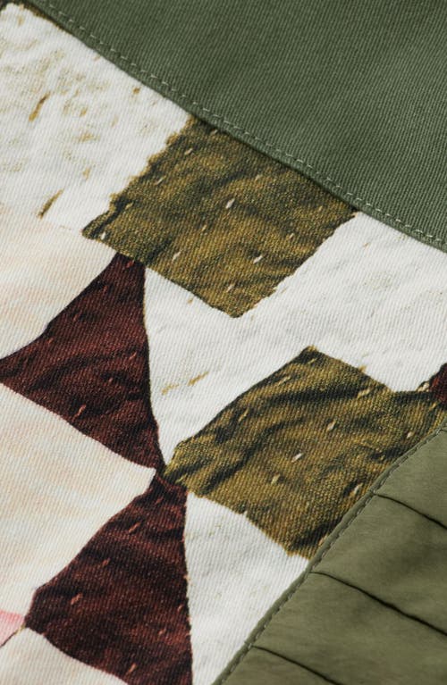 Scotch & Soda Kids' Patchwork Quilted Cotton Twill Vest In Green