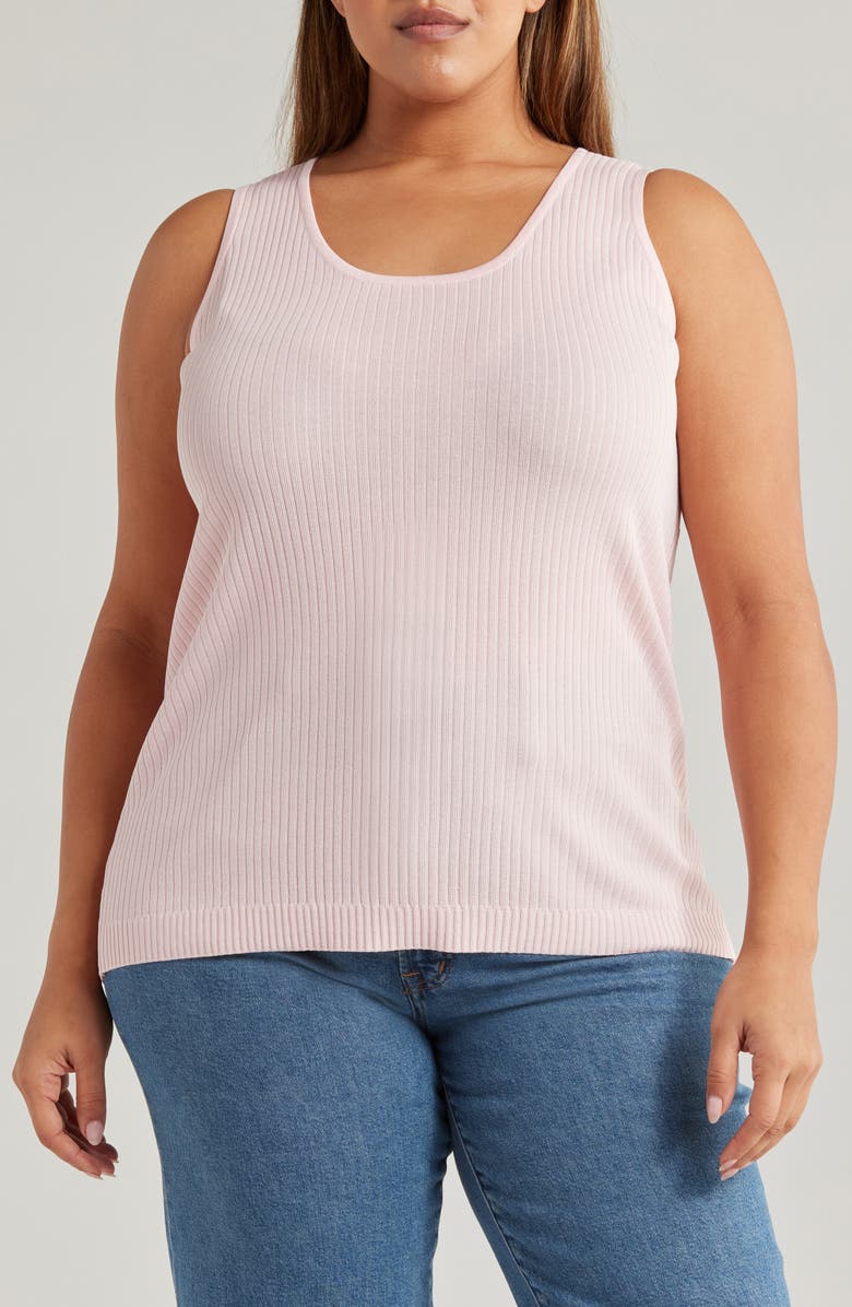 Jones New York Scoop Neck Rib Sweater Tank, Main, color,