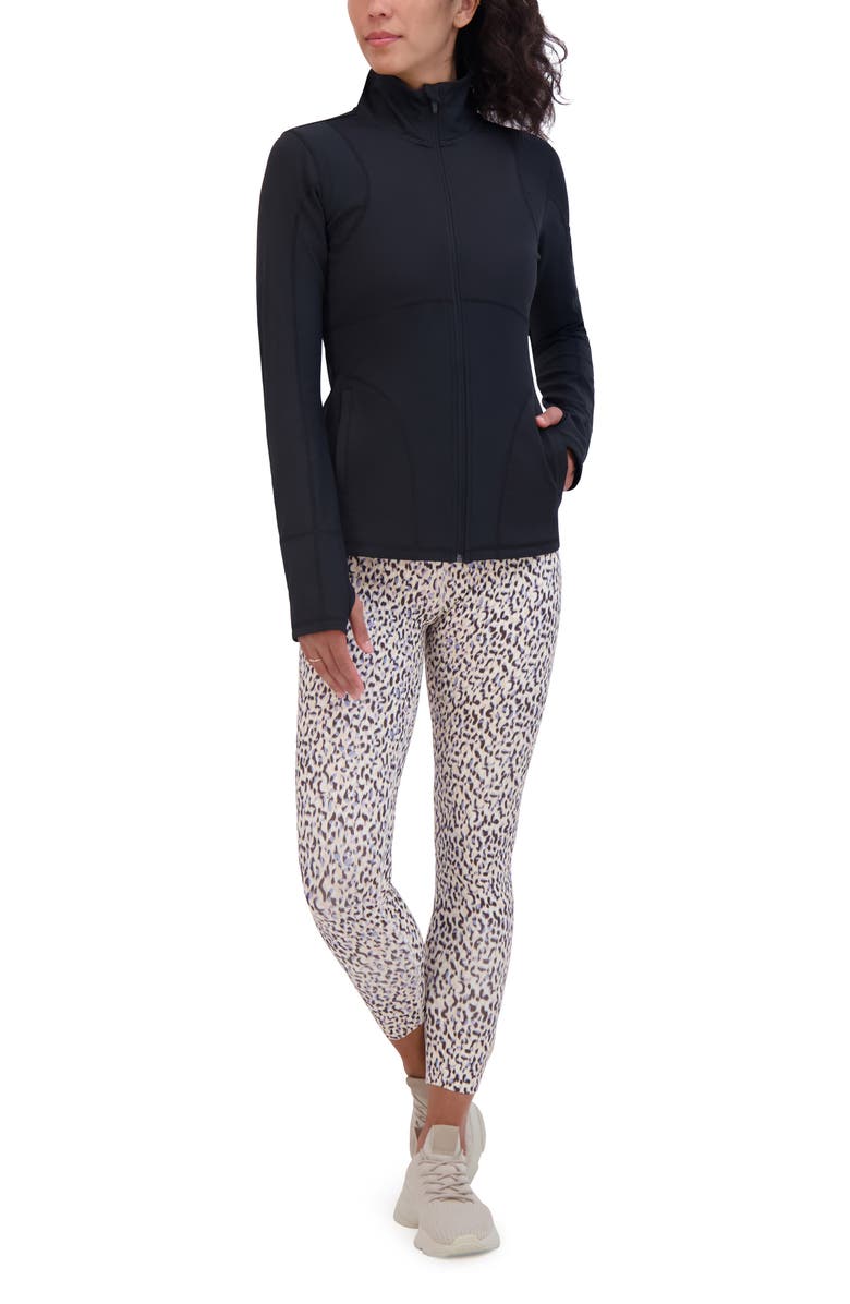 SAGE COLLECTIVE Ribbed Performance Running Jacket, Alternate, color, Black