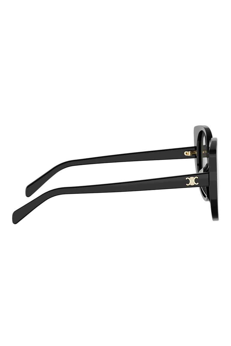 Triomphe Mini 55mm Butterfly Sunglasses, Alternate, color, SHINY BLACK / SMOKE