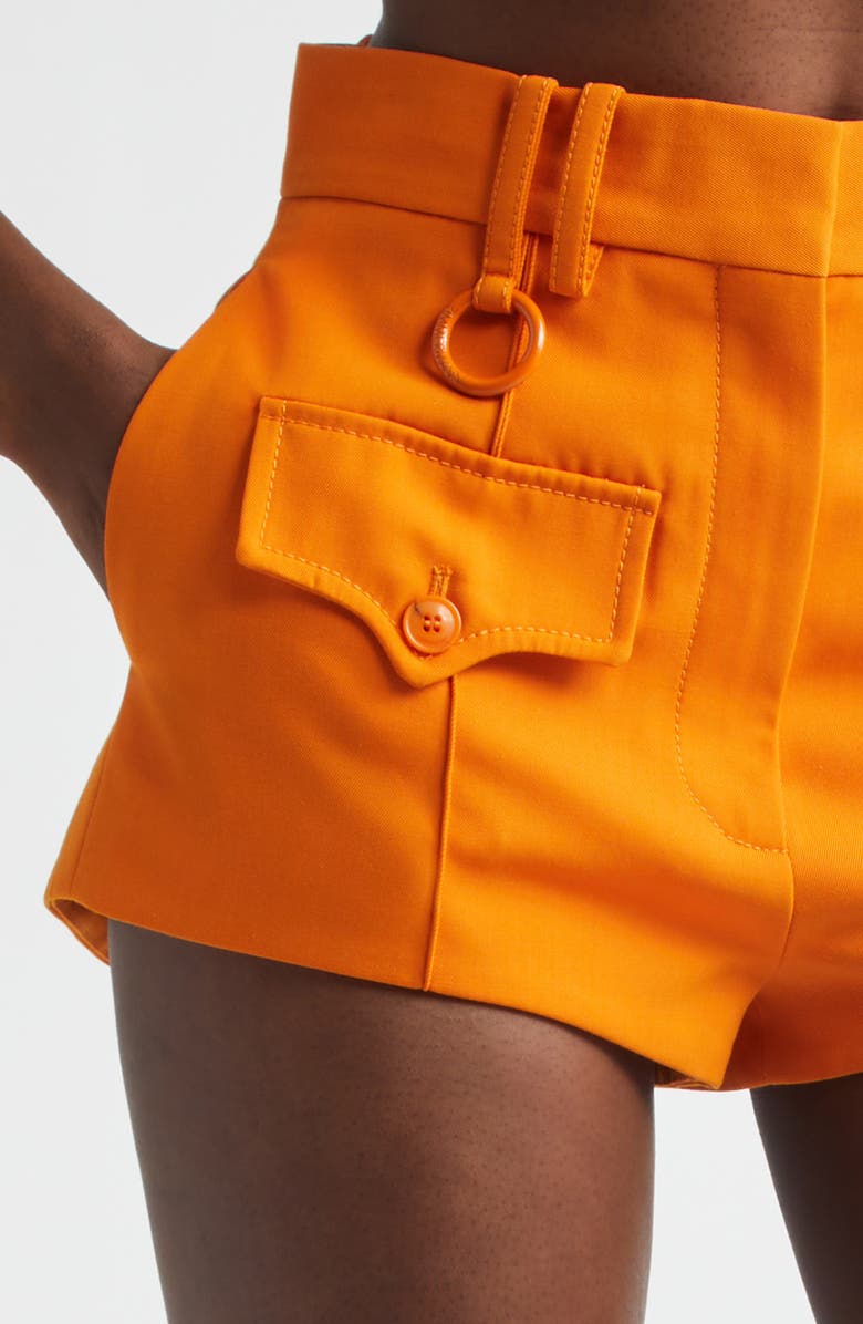 Zimmermann Kindred Spirit Alchemy High Waist Wool Blend Mini Shorts, Alternate, color, Sunset Orange