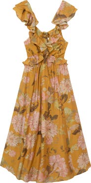 Reiss Lucy Ruffle Midi Dress