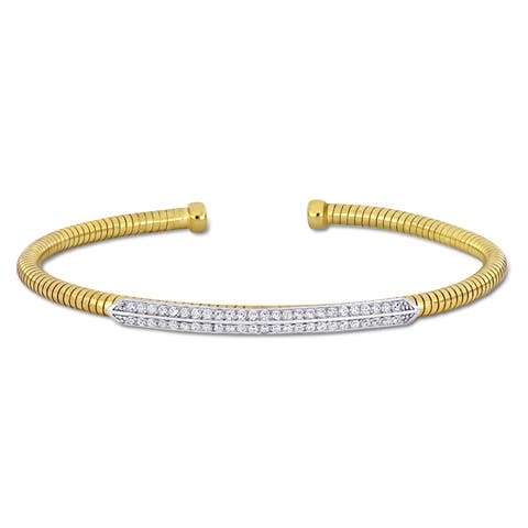 Cubic Zirconia Omega Bar Bangle Bracelet