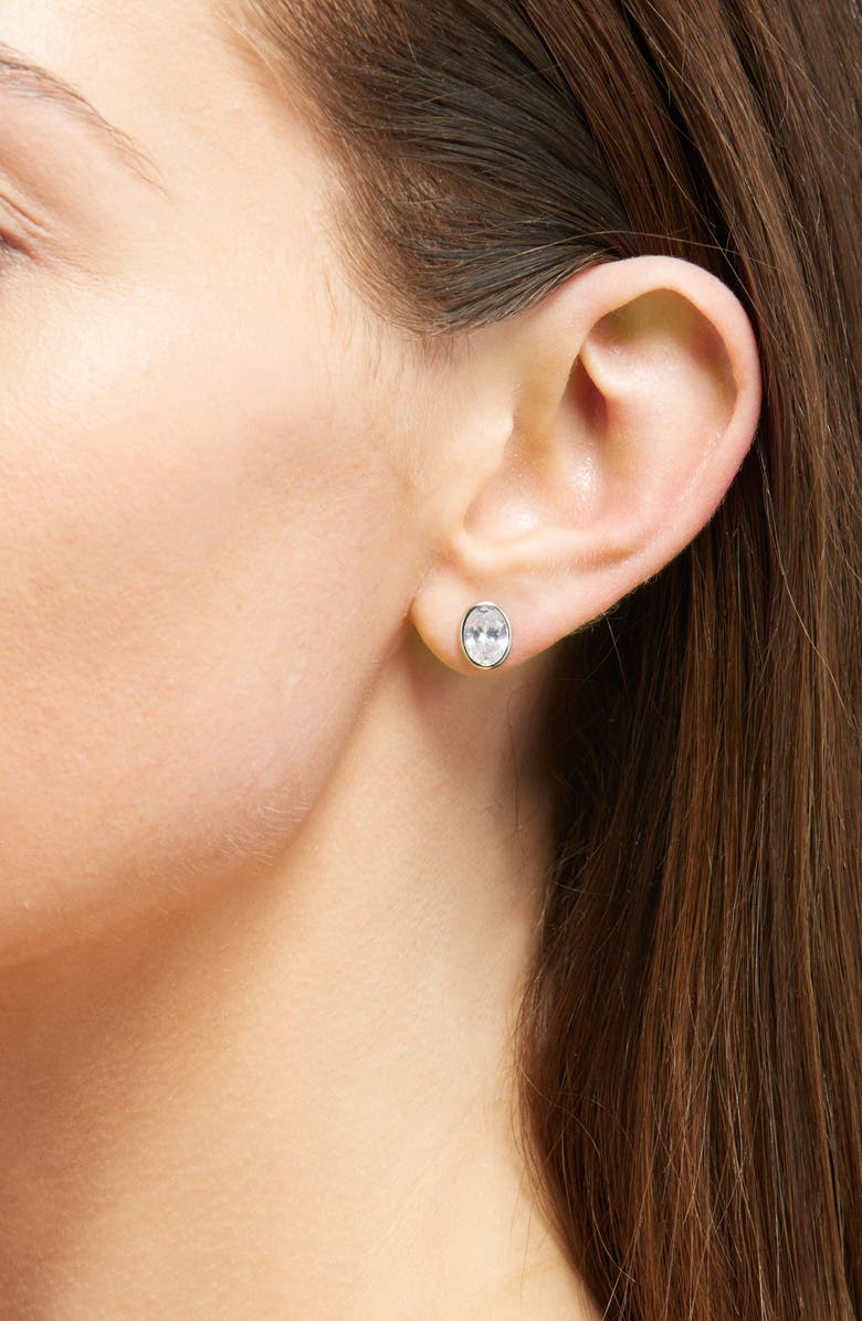 Shashi Cubic Zirconia Stud Earrings, Alternate, color, Silver