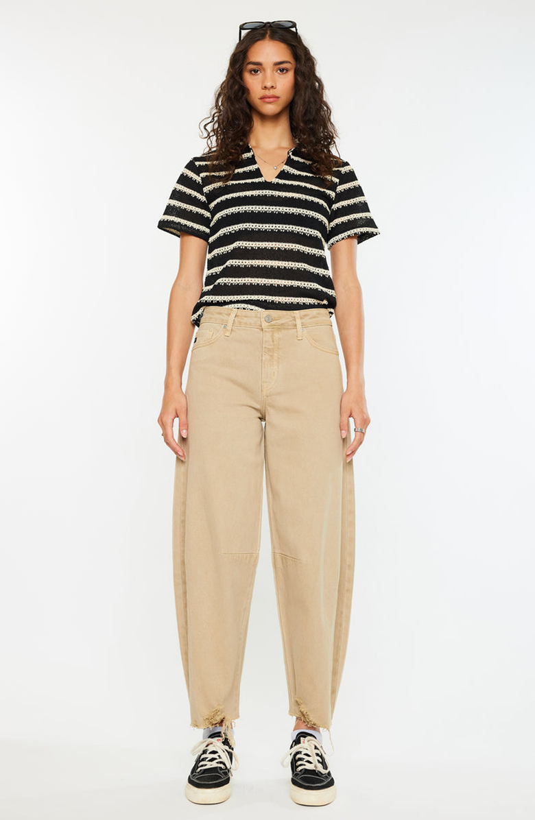 KanCan Addison High Rise Horseshoe Fit Jeans, Main, color, Ivory