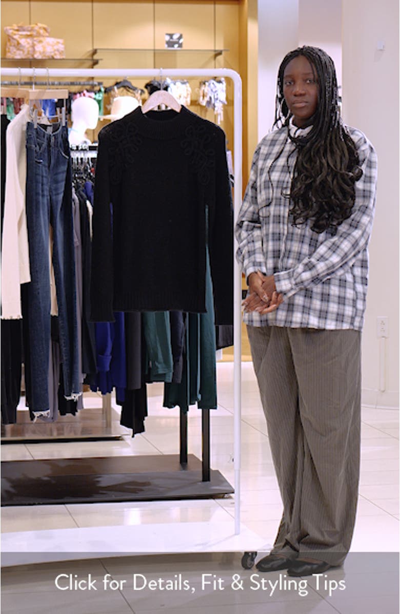 Soutache Mock Neck Sweater, sales video thumbnail