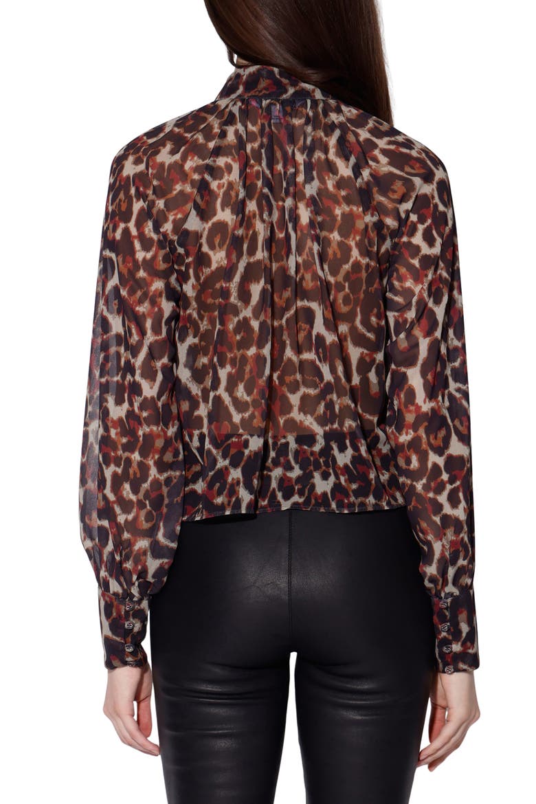 Deja Long Sleeve Button-Up Top, Alternate, color, AMOUR LEOPARD