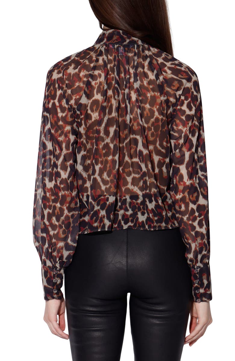 Walter Baker Deja Long Sleeve Button-Up Top, Alternate, color, Amour Leopard