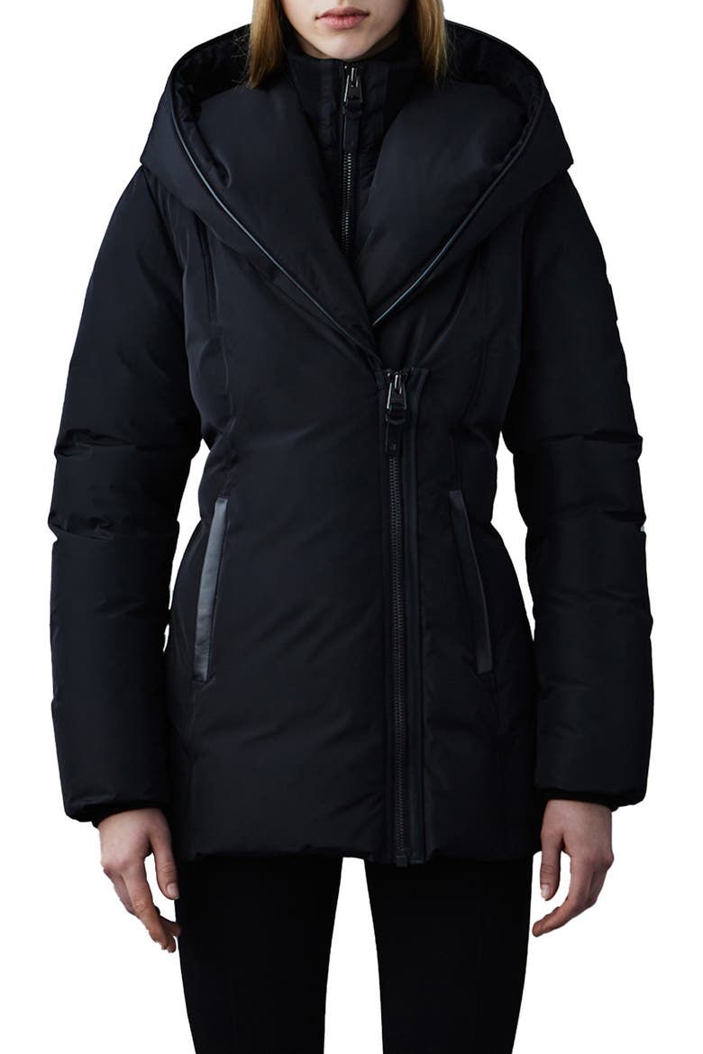 Adali Hooded Water Repellent Down Jacket, Main, color, BLACK