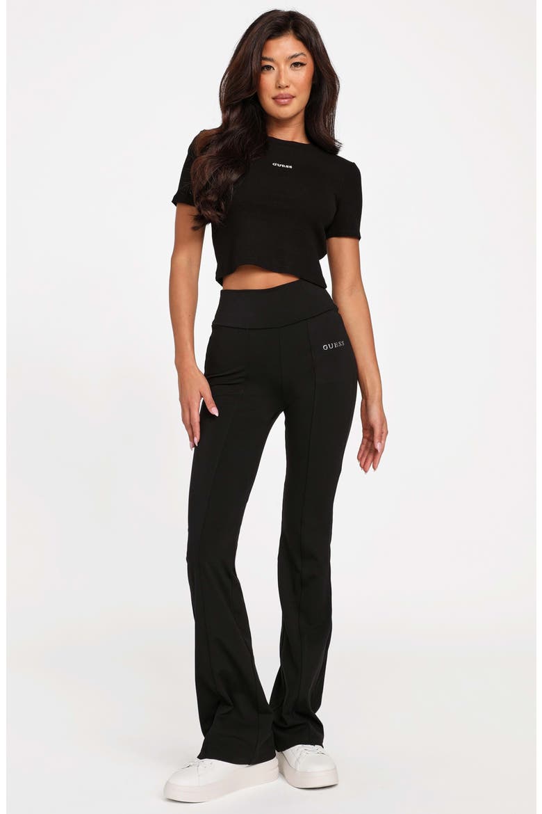 Basic Crop Mini Logo T-Shirt, Alternate, color, JET BLACK