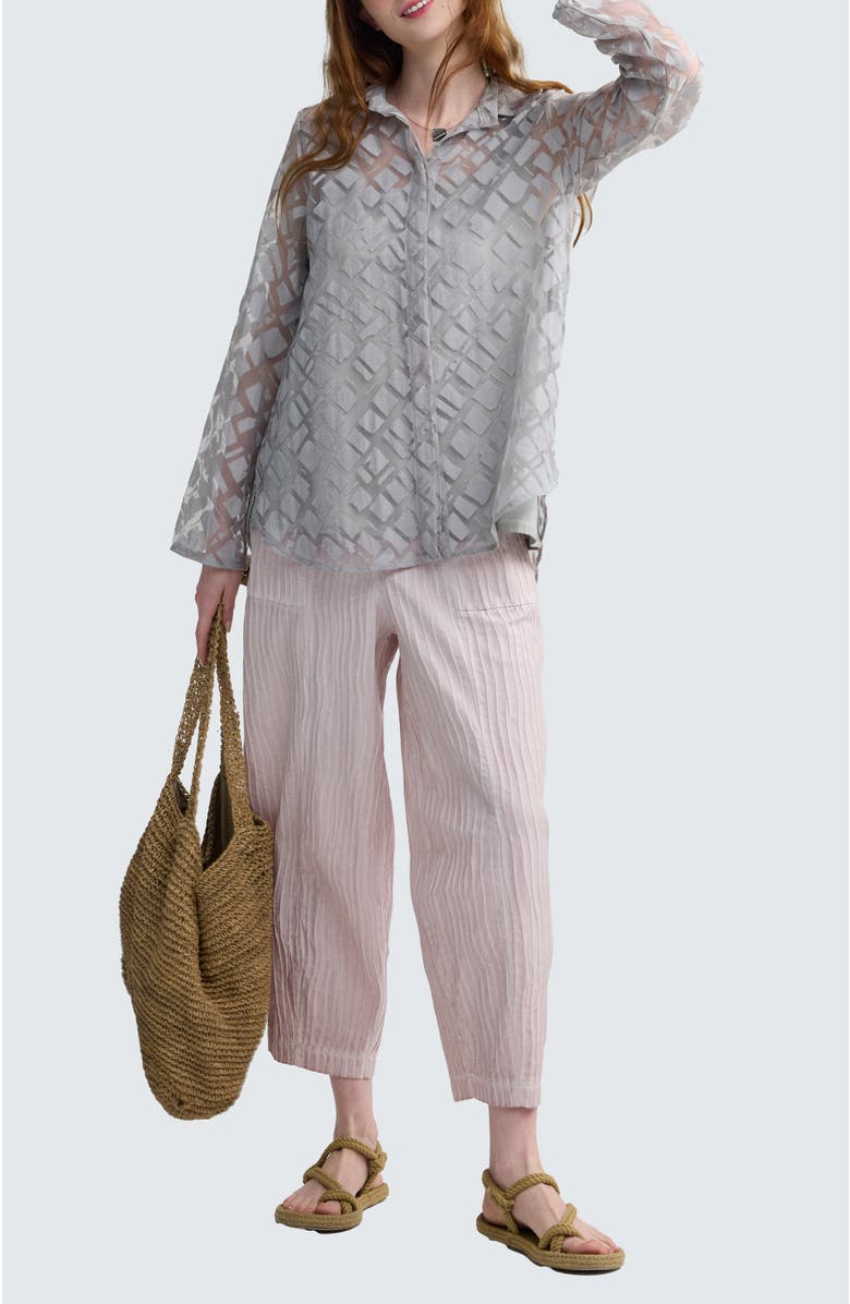 LUUKAA Maren Batik-Effect Tunic Shirt, Alternate, color, Ash Grey