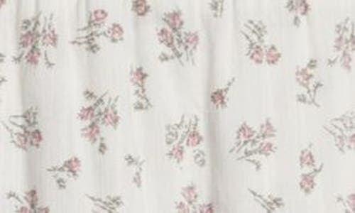 Bp. Lace Trim Ruffle Skort In Ivory- Pink Sprig Ditsy
