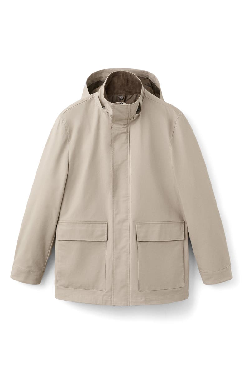 MANGO Twill Parka with Removable Hood, Alternate, color, Sand