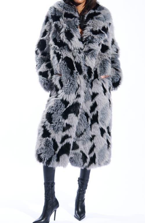 Azalea Wang Adria Faux Fur Coat In Gray