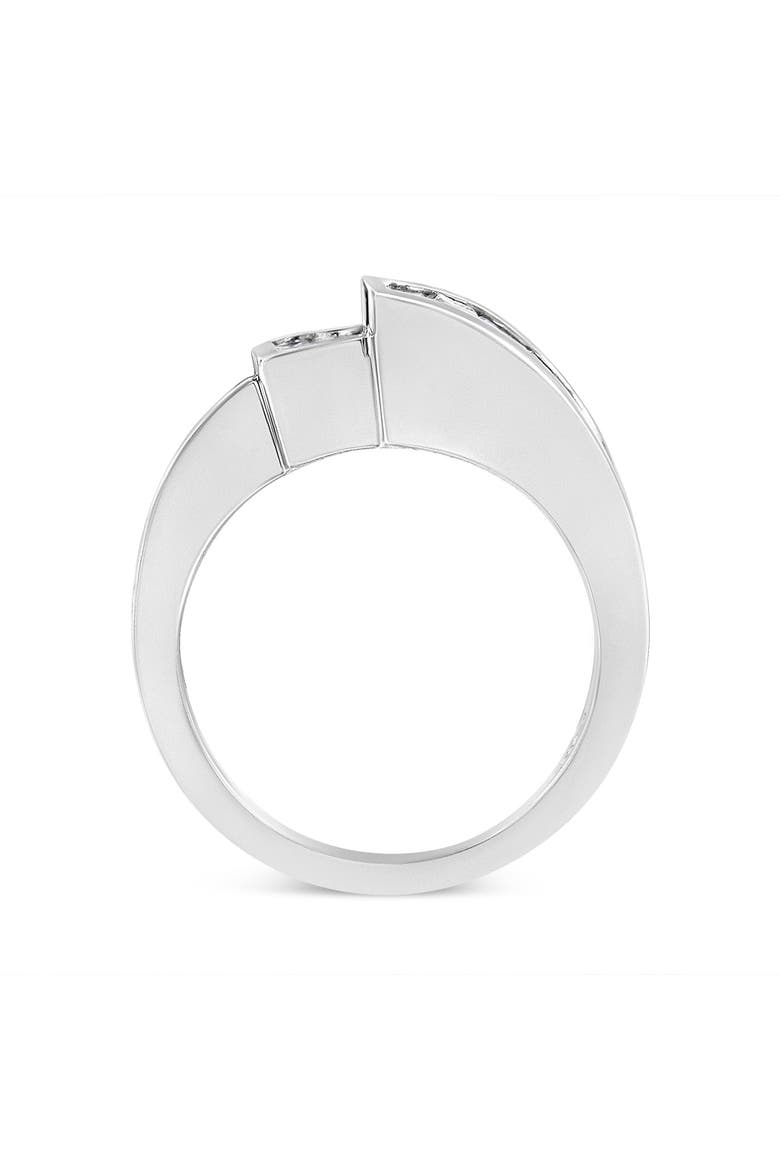 14K White Gold 1 1/2 Cttw Diamond Geometric Bypass Ring Band, Alternate, color, White