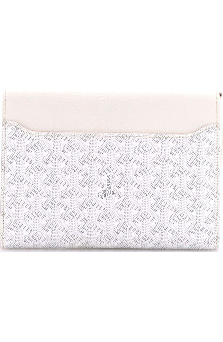 Pre-Owned Goyard Chypre Wallet on Strap Coated Canvas with Leather, Alternate, color, White