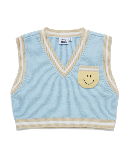 Samii Ryan Smiley® Wimbeldon Knit Vest In Baby Blue