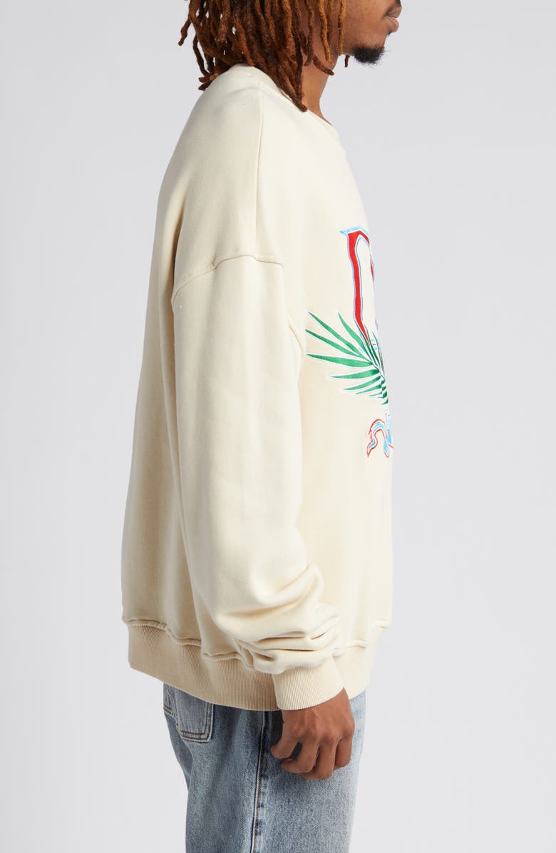 DIET STARTS MONDAY Tiger Embroidered Cotton Fleece Sweatshirt, Alternate, color, 