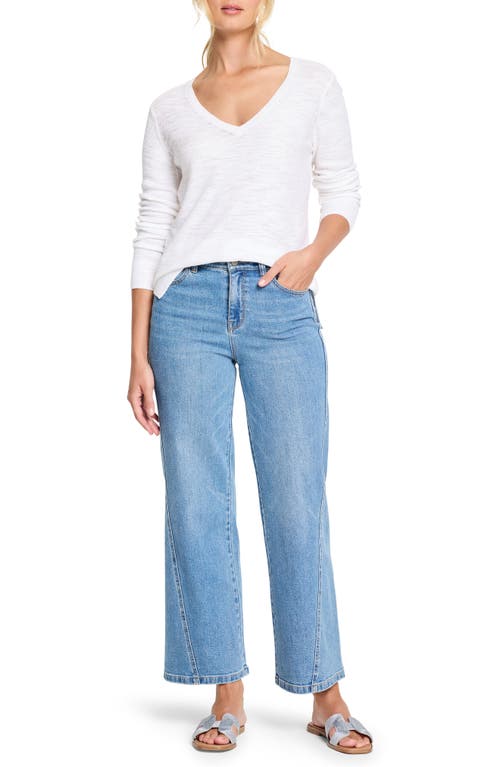 Nic + Zoe Nic+zoe Breezy Textures Cotton Blend Sweater In Paper White