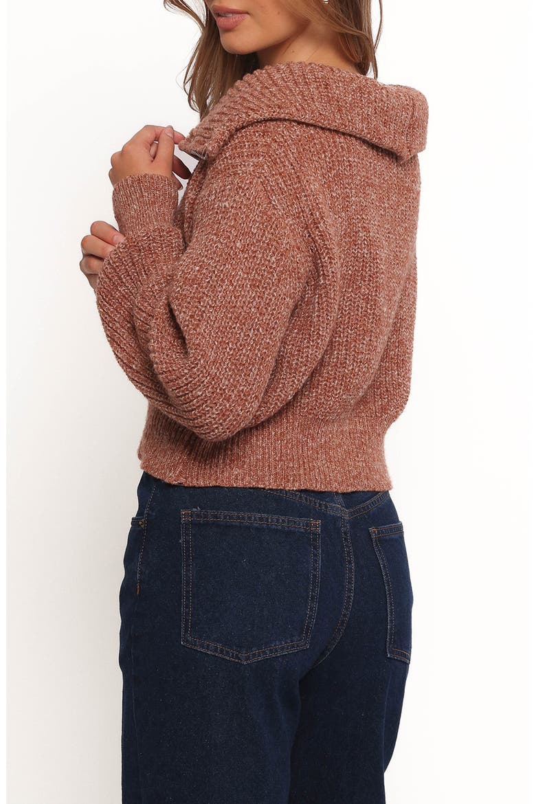 Hallow Marled Quarter Zip Sweater, Alternate, color, BROWN