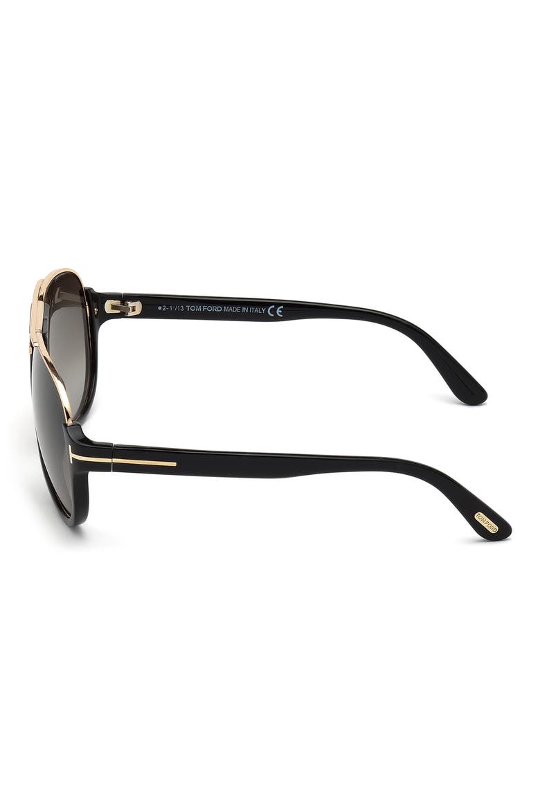 'Dimitry' 59mm Aviator Sunglasses, Alternate, color, SHINY BLACK/ SHINY ROSE GOLD