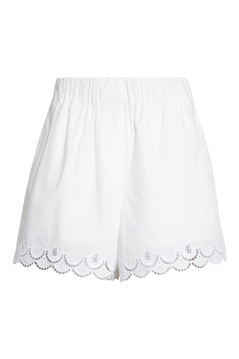 Gigi Eyelet Embroidery Shorts, Alternate, color, WHITE