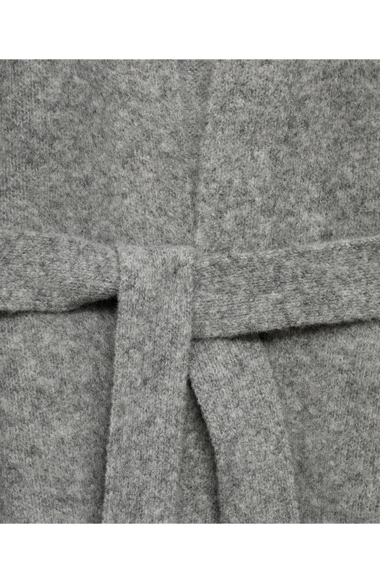 MANGO Tie Front Longline Cardigan, Alternate, color, Grey