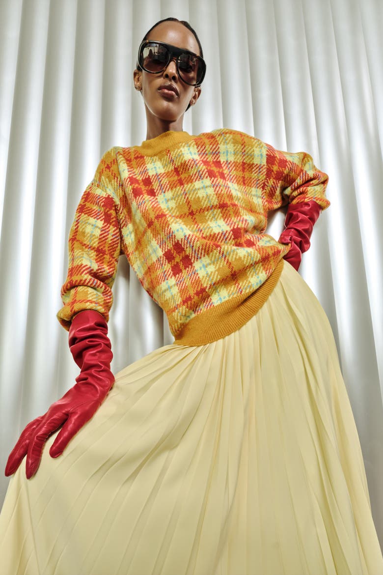 Calder Knit Sweater, Alternate, color, Solar Plaid