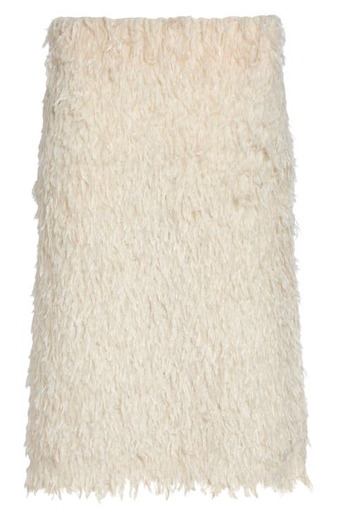 Feathered Jersey Midi Skirt