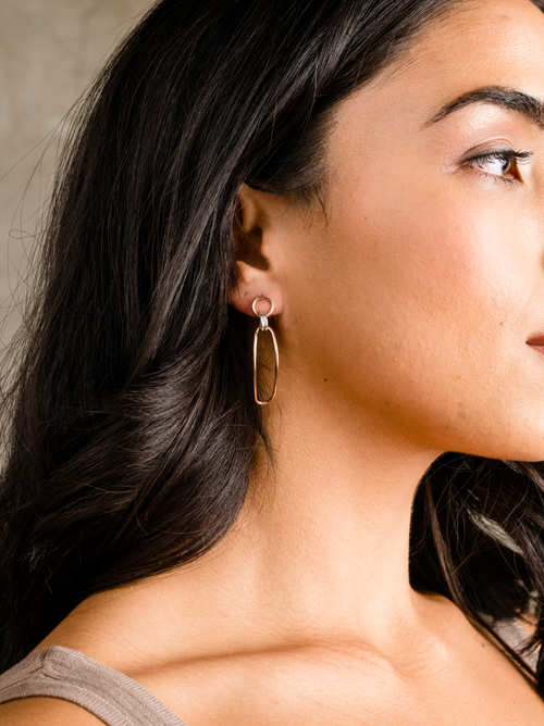 Able Date Night Earrings In Two Tone