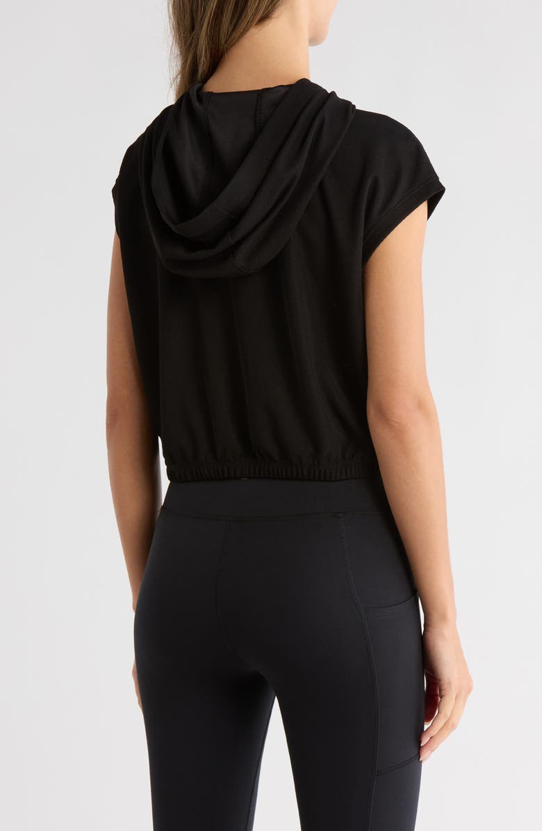 YOGALICIOUS Waffle City Retreat Meet Crop Hoodie, Alternate, color, Black