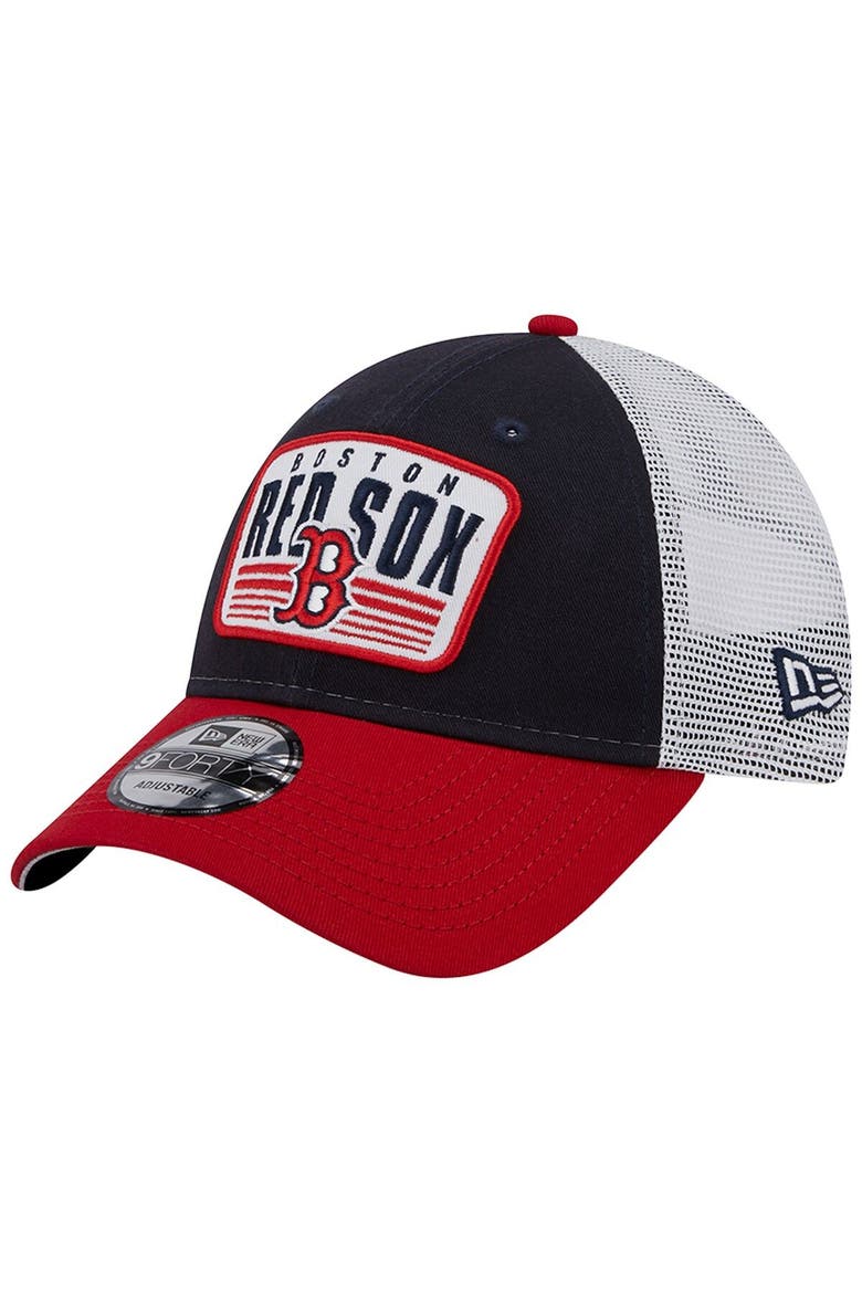 Men's New Era Navy Boston Red Sox Two-Tone Patch 9FORTY Snapback Hat, Main, color, Navy